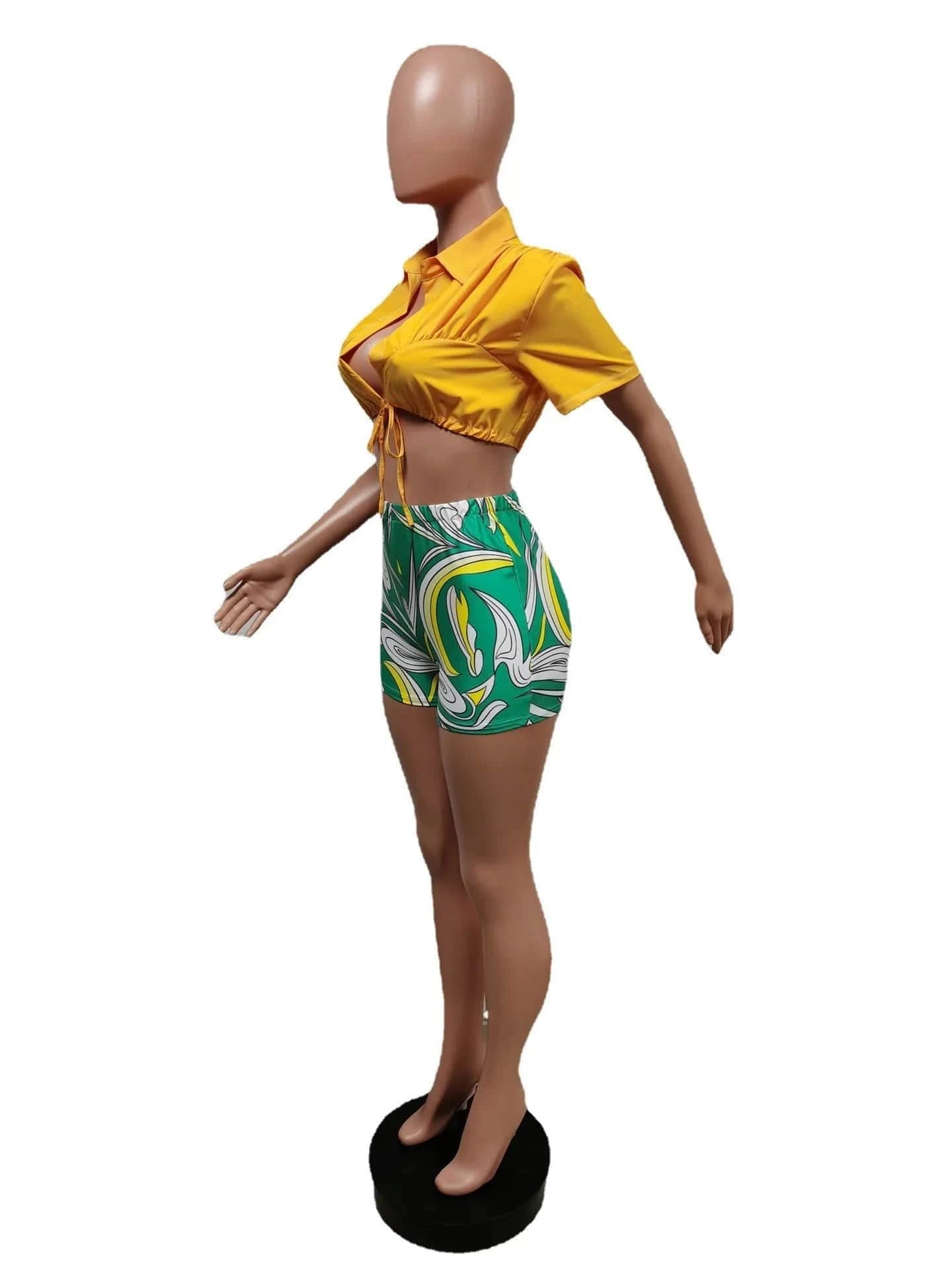 Women Going Out Outfits Summer 2 Piece Set Women Shorts Set Shirt Top and Shorts Set Summer Crop Top 2 Piece Women