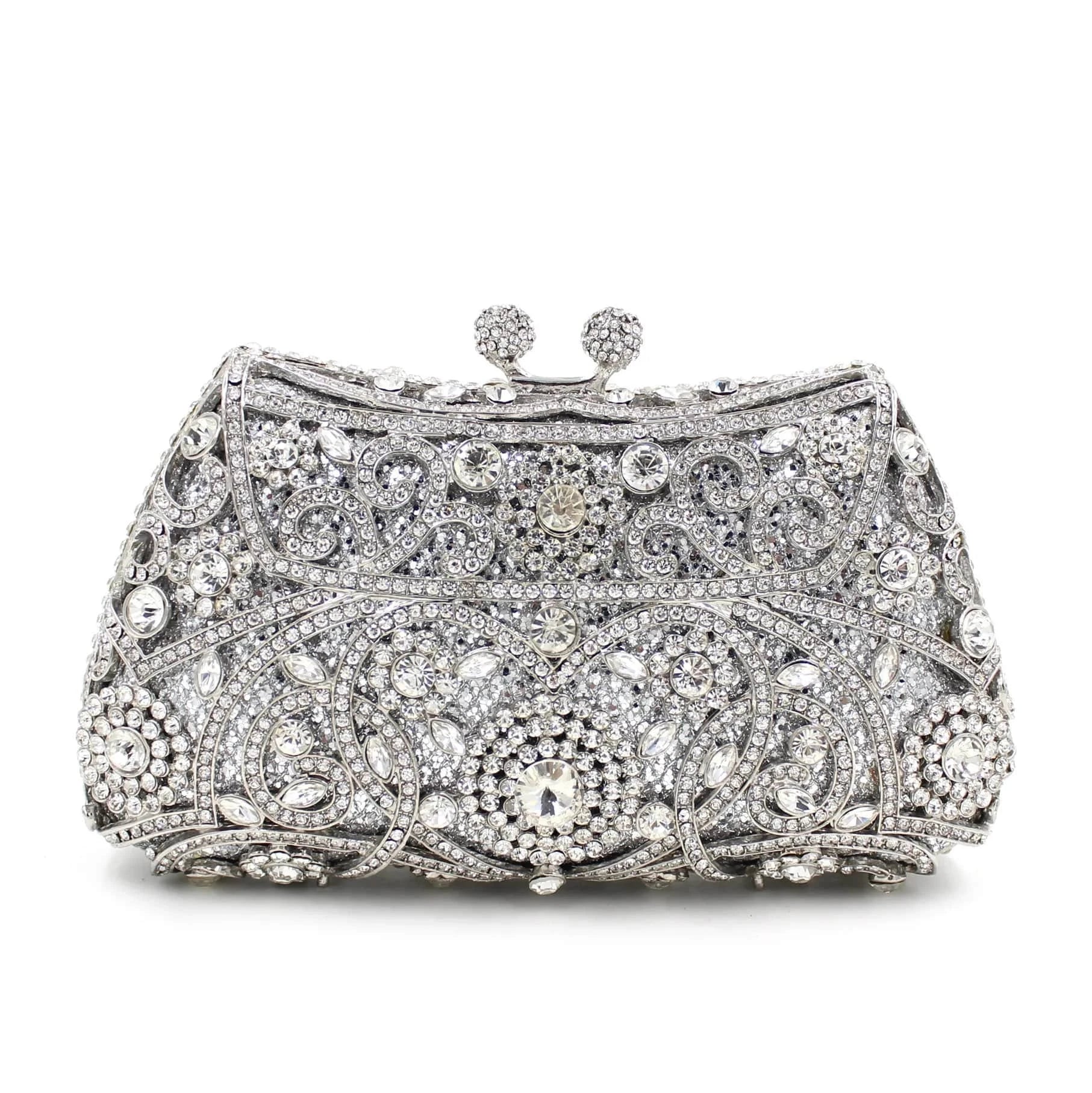 Women Gown Formal Crystal Stones Evening Party Handbag Wedding Clutch Bag Diamond Clutches Bridal Shoulder Wedding Purse