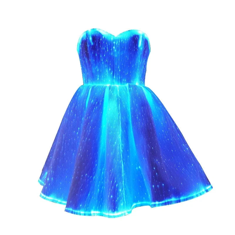 Women Latest Designs LED Fiber Optic Fabric Night Prom Dress Evening Ladies Party dress LED Luminous Gown Glow Dresses