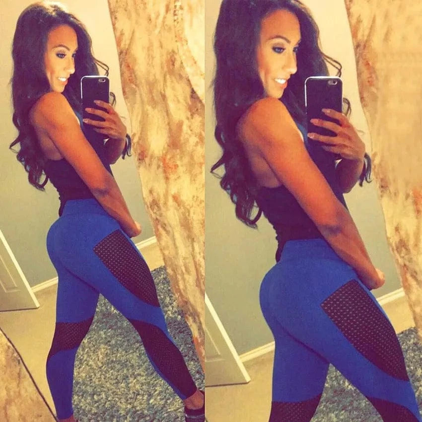 Women New Quick-Dry Mesh Yoga Pants S-3XL Sports Fitness Running Yoga Pants Gym Pants Leggings