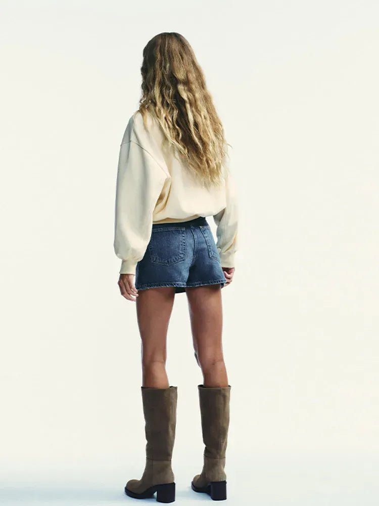 Women Round Neck Short Hoodie Pants Set Solid Color Casual Cozy Sportswear Set Top Trousers Two - piece Set Autumn New Streetwear - SN Wigs & More