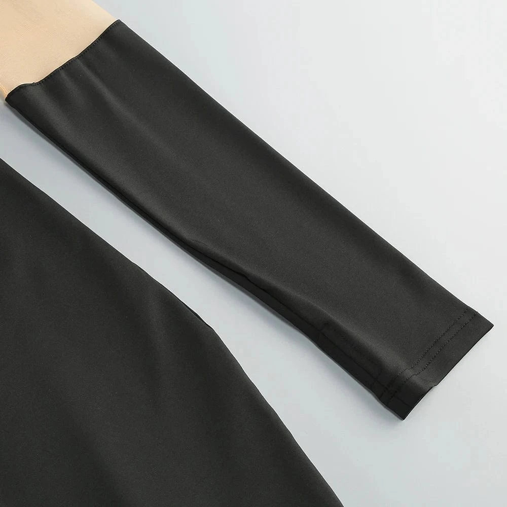 Women's 2025 Sexy Long Sleeve Mesh Ankle-Length Dress Celebrity Sheer Elegant Cut Out Details for Party Evening Club Vestido