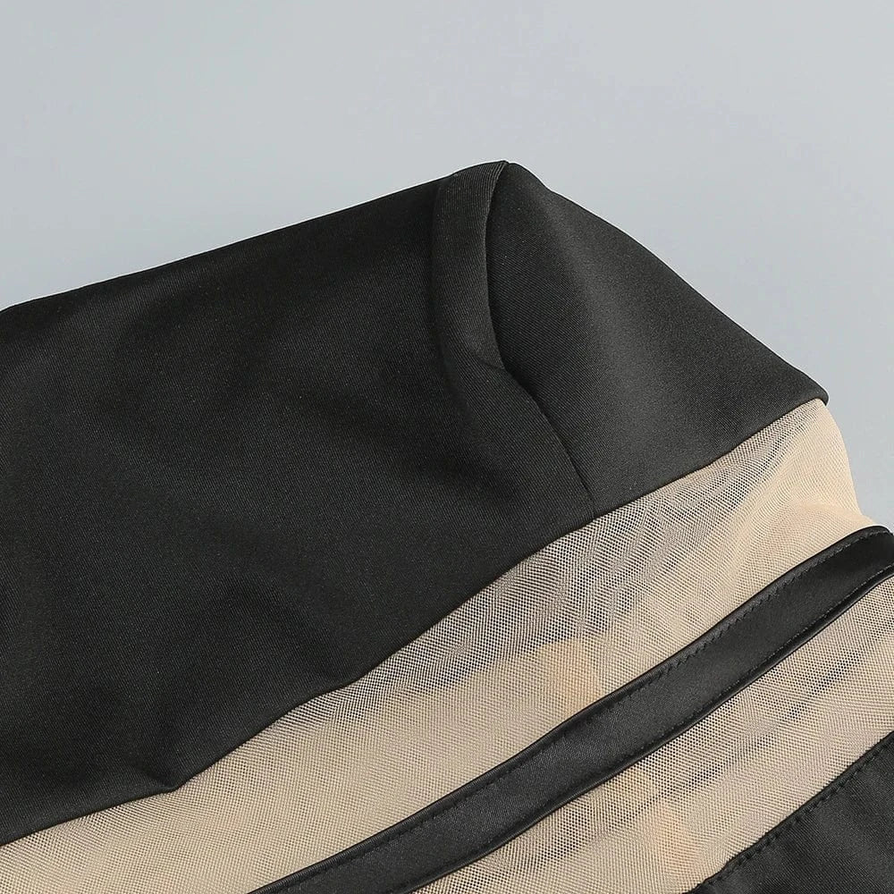 Women's 2025 Sexy Long Sleeve Mesh Ankle-Length Dress Celebrity Sheer Elegant Cut Out Details for Party Evening Club Vestido