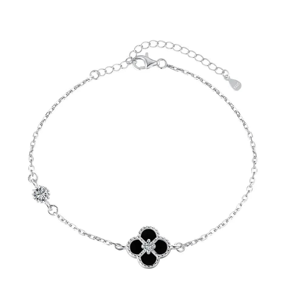 Women's Adjustable 925 Sterling Silver Four Leaf Clover Bracelet - Fine Jewelry, Best Friend Gift