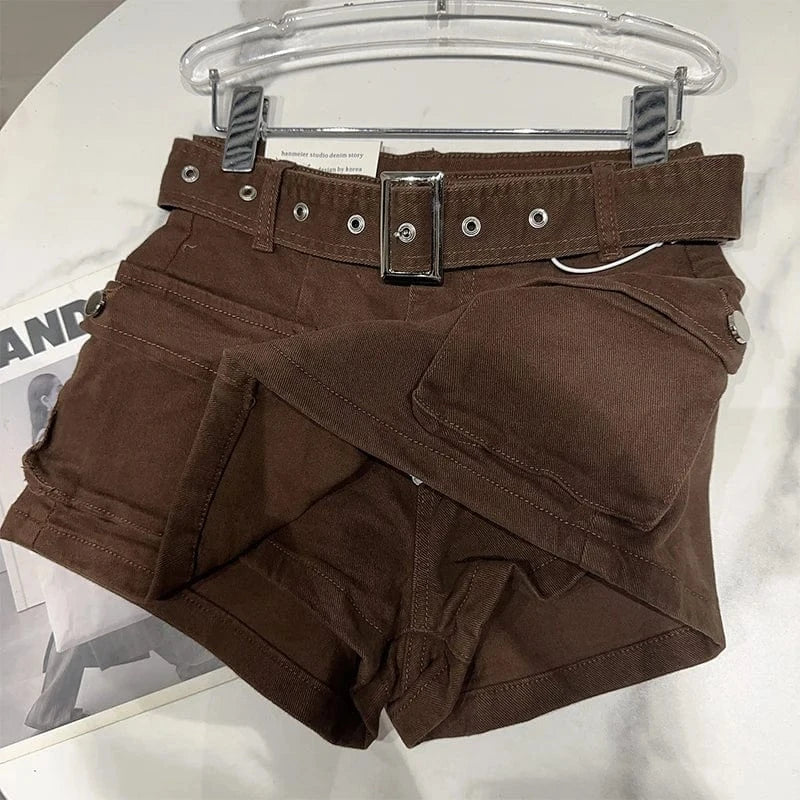 Women's Black Denim Cargo Shorts Fashion High Waist Ladies Streetwear Baggy Cowboy Shorts Jeans 2000s Y2k Harajuku 2000s Clothes