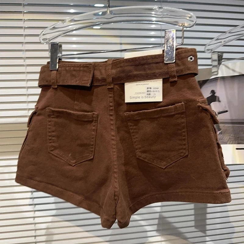 Women's Black Denim Cargo Shorts Fashion High Waist Ladies Streetwear Baggy Cowboy Shorts Jeans 2000s Y2k Harajuku 2000s Clothes