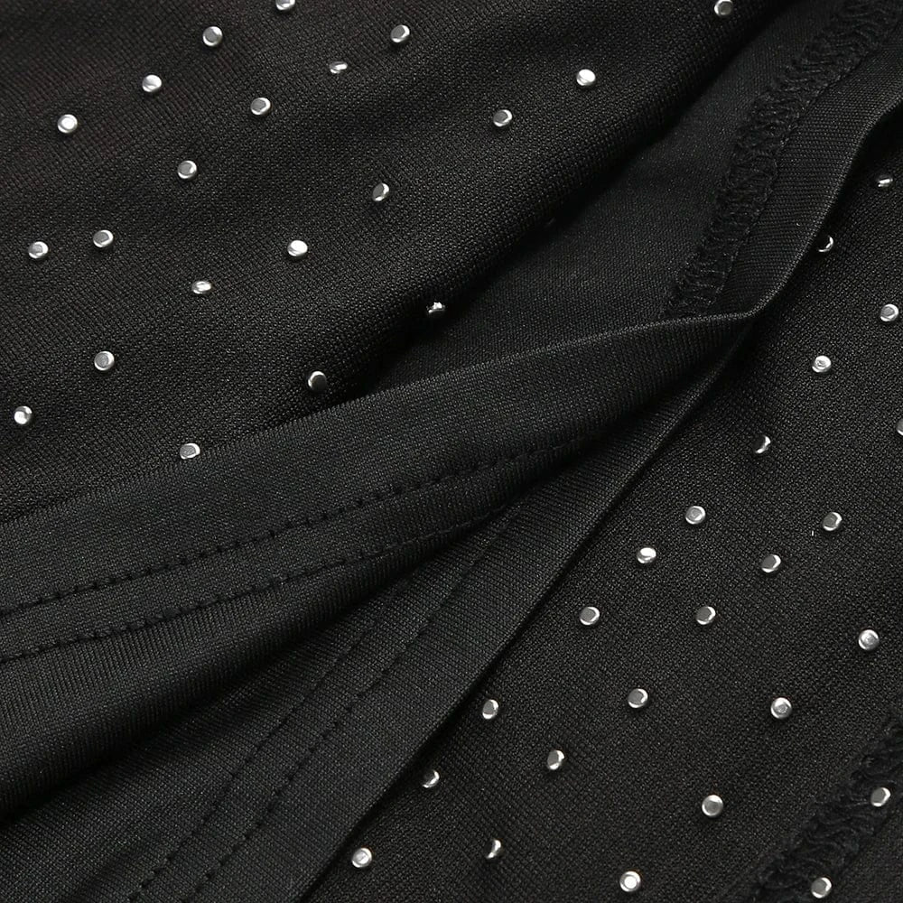 Women's Elegant Black Off Shoulder Ankle-Length Dress Pearl Beading Luxurious Evening Party Dress Glamorous Fashion Choice