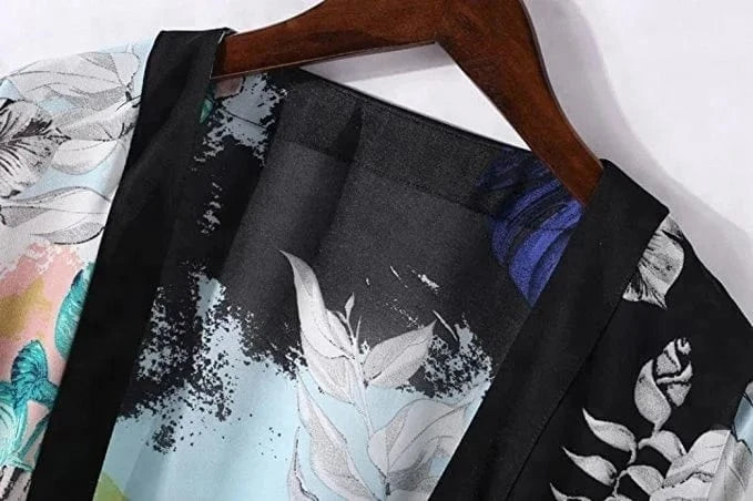 Women's Floral Chiffon Kimono Cardigan Blouse Beach Cover up Kimono