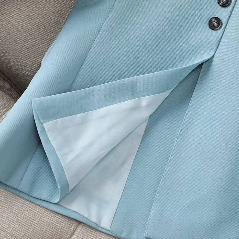 Women's High Quality Casual Solid Blazer Hot Sale Single Button Closure Coats with Pocket Office Lady Fashion Jacket