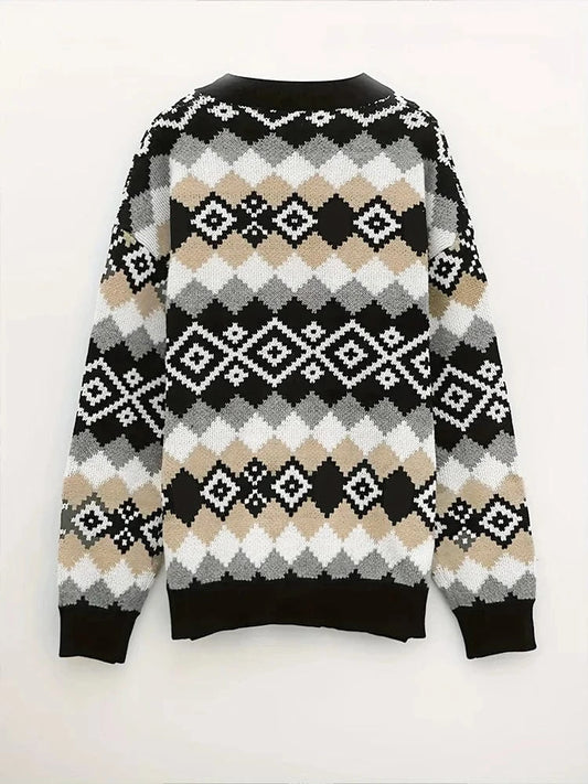 Women's Knitted Cardigan Jacket Christmas Sweater Fashion Autumn Winter 2024 New Style Warm Cozy Festive Knitwear
