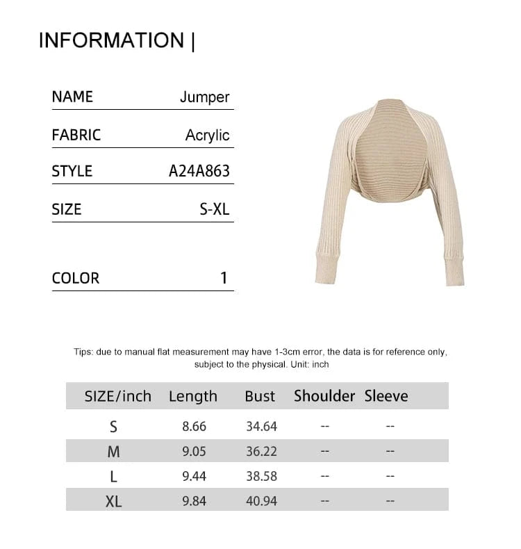 Women's Loose Sweater Cropped Cardigan Women High Stretch Long Sleeve Solid Colour Rhombus Stripe