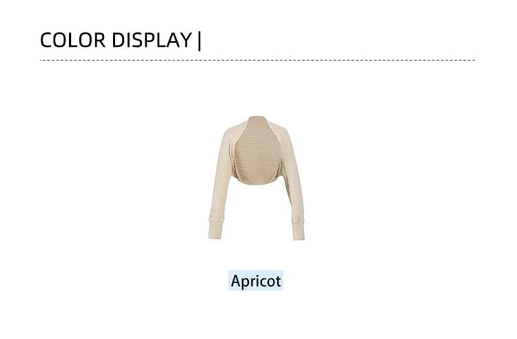 Women's Loose Sweater Cropped Cardigan Women High Stretch Long Sleeve Solid Colour Rhombus Stripe