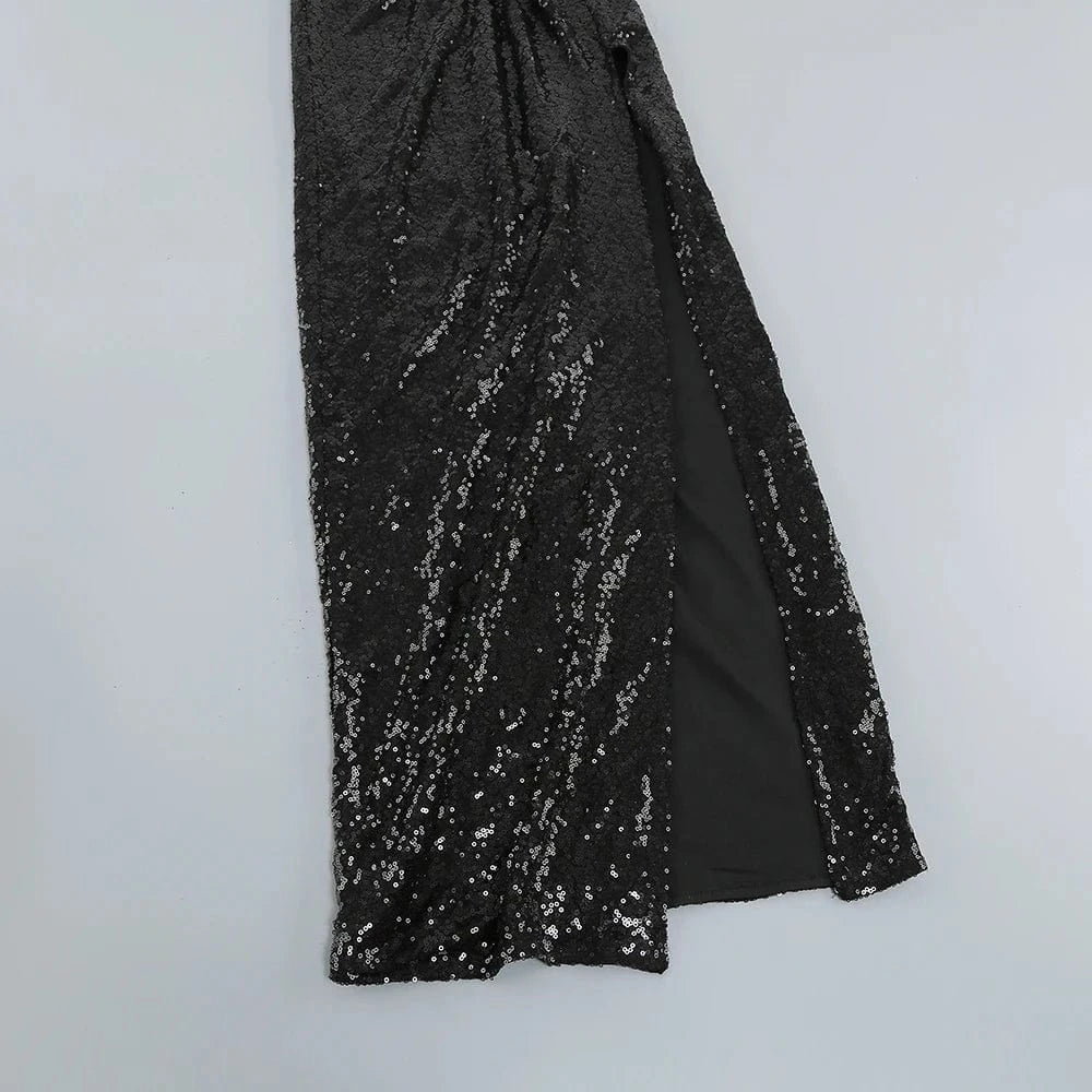 Women's Luxury Wedding Party Maxi Long Dress Christmas Hollow out Backless Squines Runway Celebrity Evening Prom Gowns Vestidos