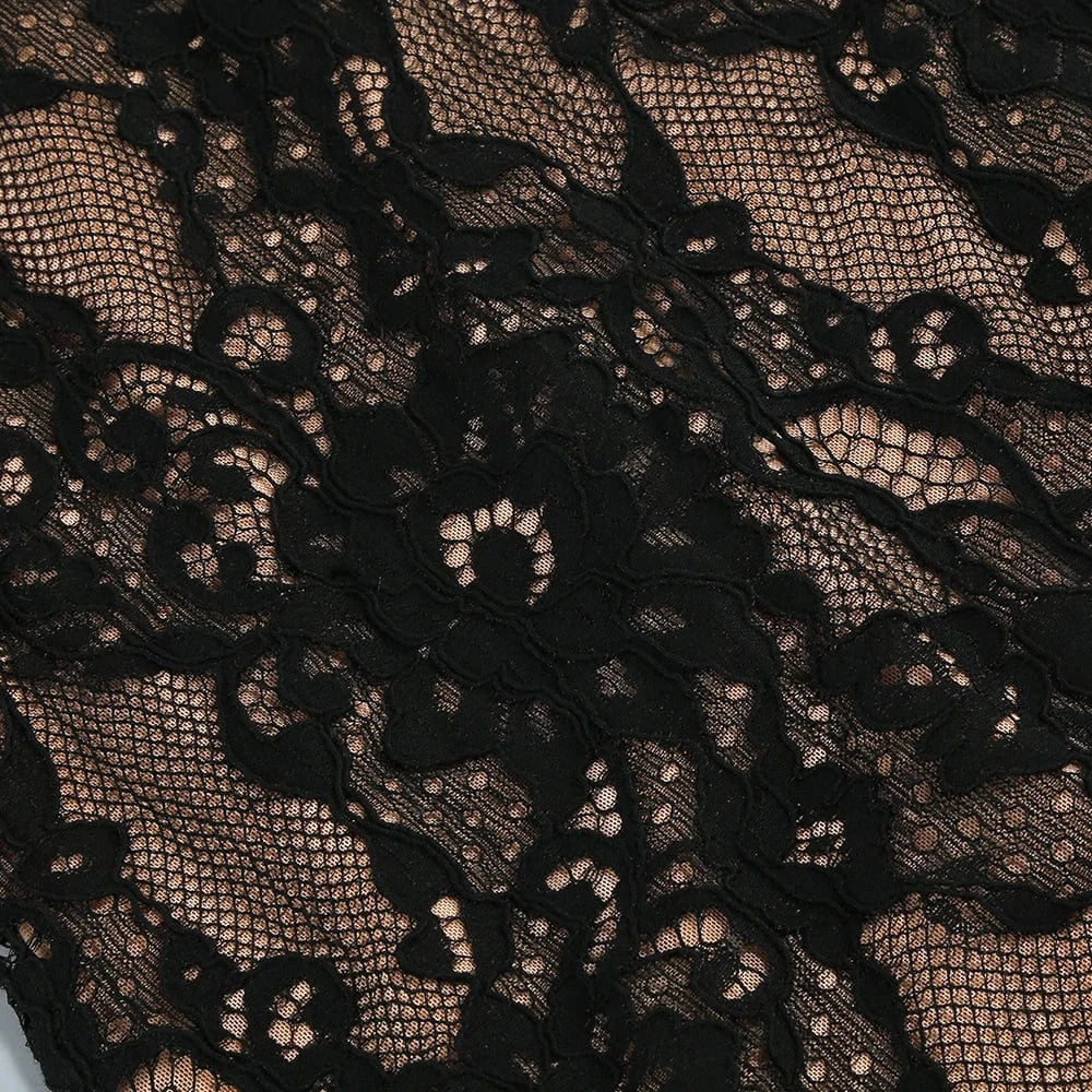 Women's Maxi Lace Cut Out Long Dress Sexy Backless High Split Long-Sleeves Deep V-Neck Celebrity Slim Party Wedding Morning Gown