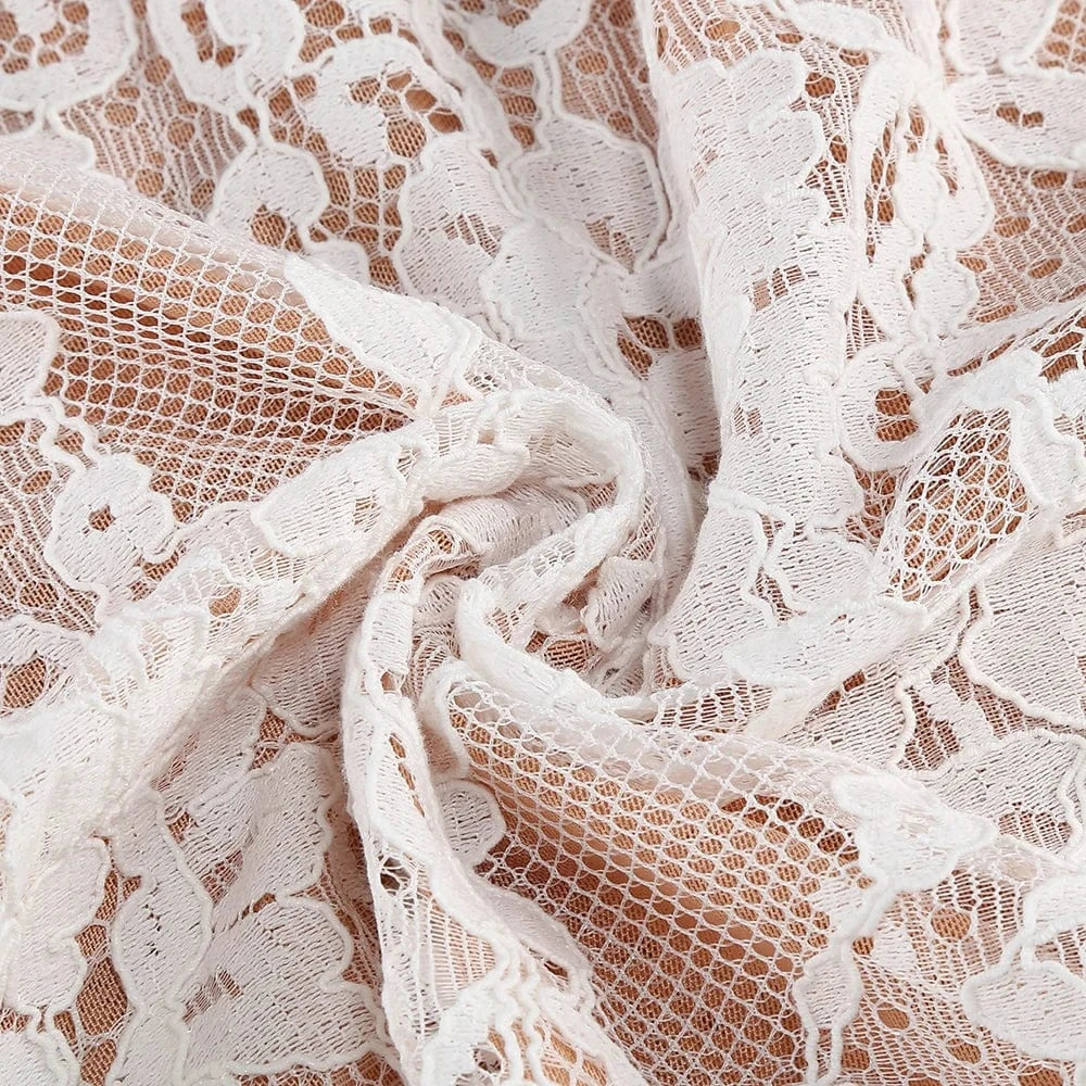 Women's Maxi Lace Cut Out Long Dress Sexy Backless High Split Long-Sleeves Deep V-Neck Celebrity Slim Party Wedding Morning Gown