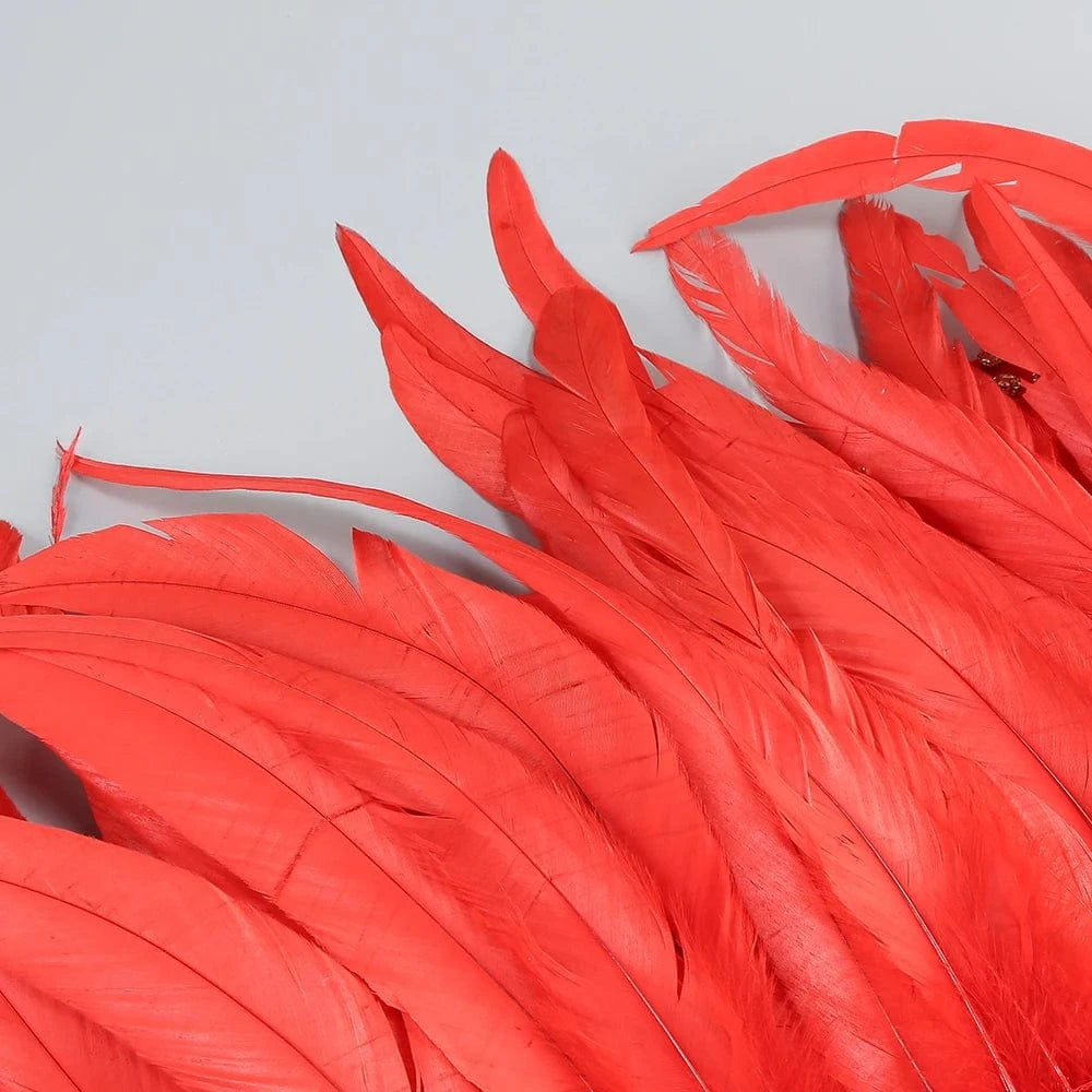 Women's New Stylish Sleeveless Slim Sequin Feather Patchwork Wrap Calf Length Dress Luxurious Evening Party Dress