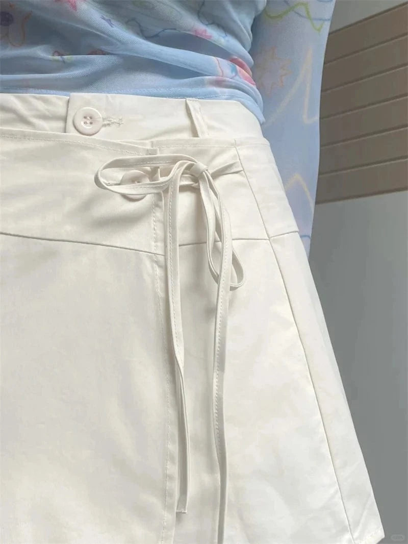 Women's Off White Pants Harajuku Streetwear Oversize Parachute Pants Y2k Retro 2000s Aesthetic Vintage Trousers Fashion Clothes