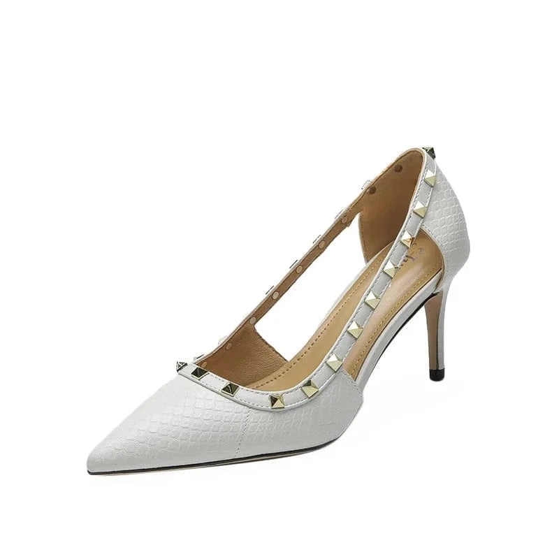 Women's Point Toe Hollow Out Stiletto Sandal Summer New Female Shallow Rivet High Heel Shoes