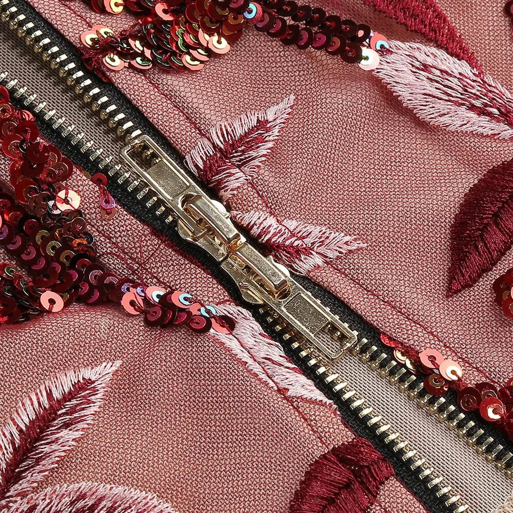 Women's Print One-Line Shoulder Sleeveless Slim Sexy Ankle-Length Dress Lace Embroidery Flowers Colorful Sequins Elegant Dress