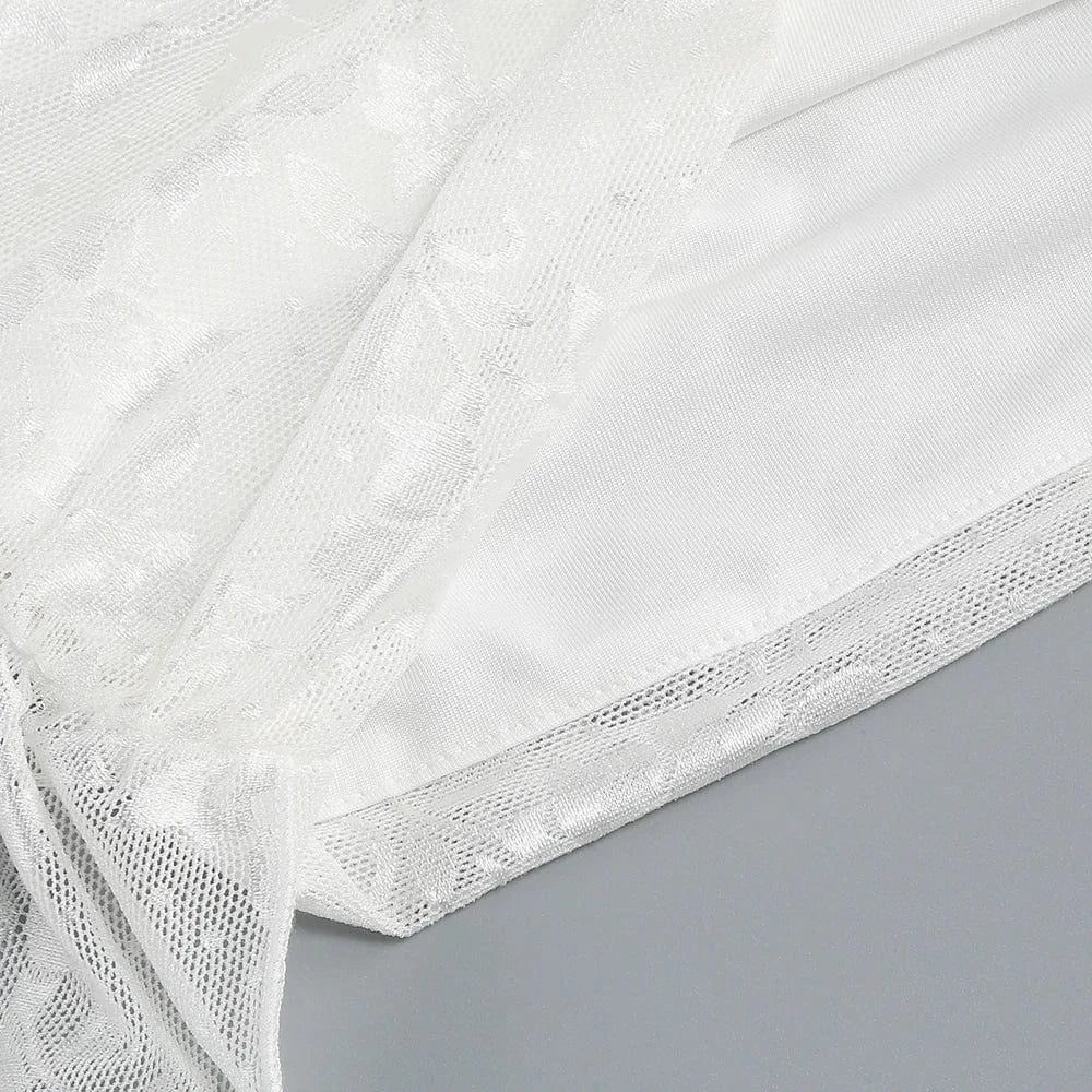 Women's Sexy Lace Spice Girl Dress Haute Sense Hollow Out Irregular Pure Desire Dress Luxury Temperament Evening Party Dress