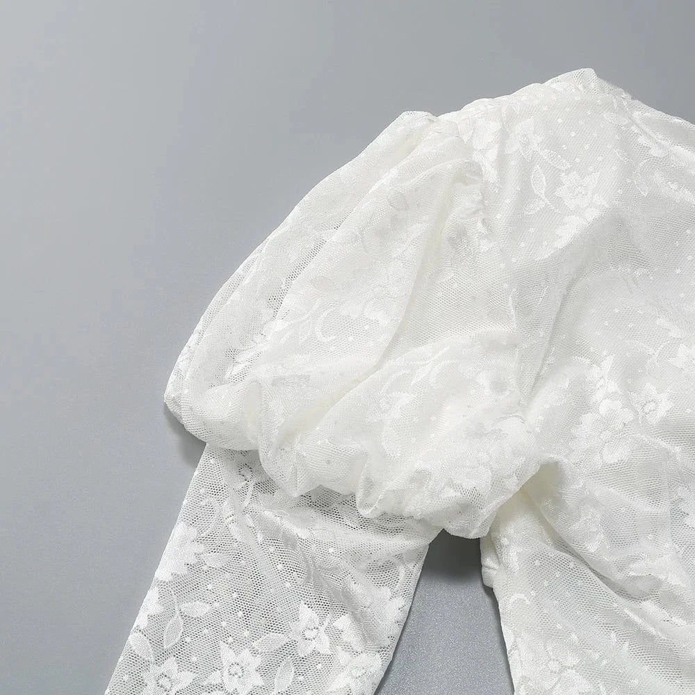 Women's Sexy Lace Spice Girl Dress Haute Sense Hollow Out Irregular Pure Desire Dress Luxury Temperament Evening Party Dress