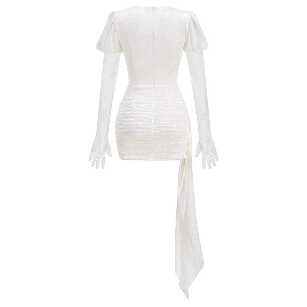 Women's Sexy Lace Spice Girl Dress Haute Sense Hollow Out Irregular Pure Desire Dress Luxury Temperament Evening Party Dress