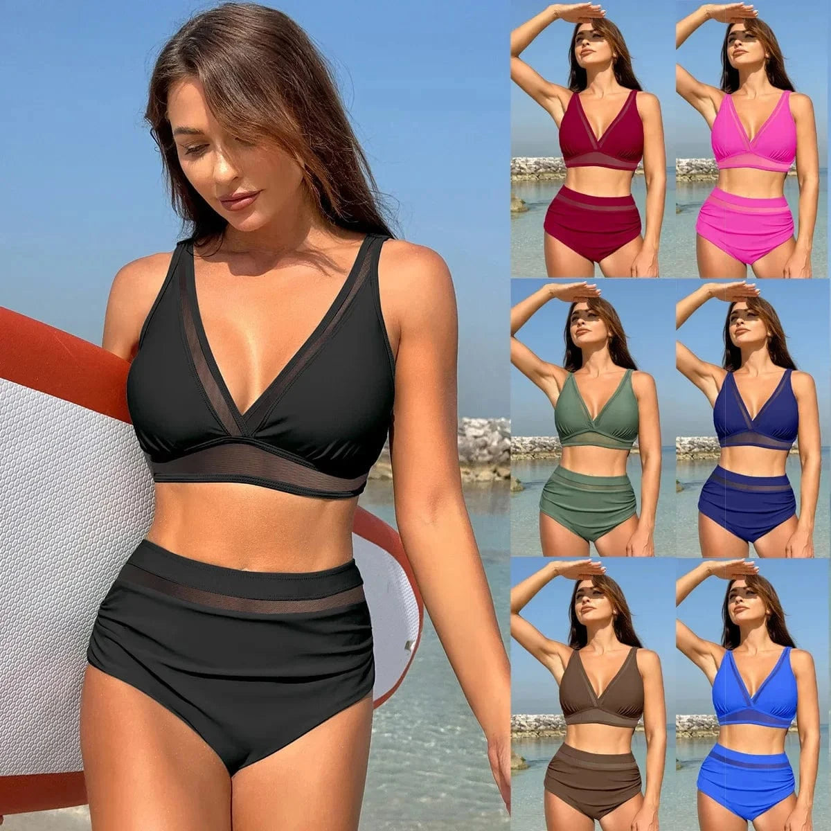 Women's Sexy Split Bikini Swimsuit New Bikini Swimsuit Two Piece Clothes Set Swimwear Beach Summer Holidays
