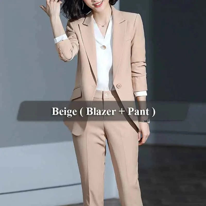 Women's Solid Green Ankle-Length Blazer and Pant Suit Single Button 2 Piece Work Wear Office Lady Style Wholesale Dropship