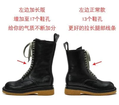 Women's spring and autumn British style short boots single boots thick-soled mid-tube women's boots