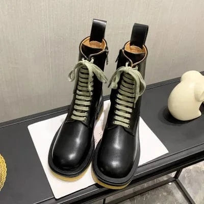 Women's spring and autumn British style short boots single boots thick-soled mid-tube women's boots