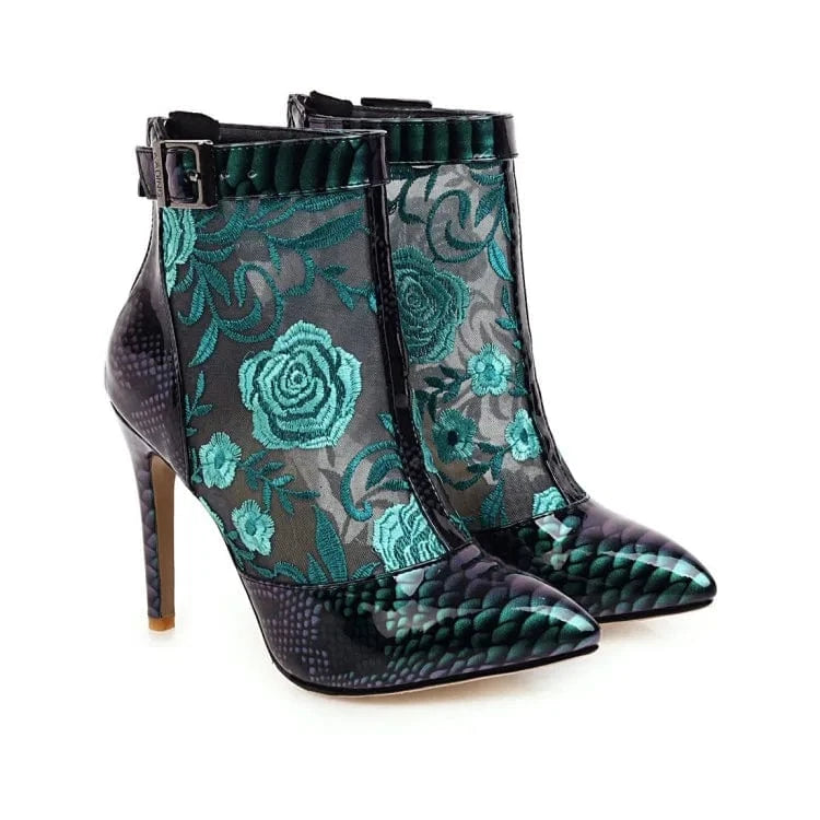 Women's Stiletto Heels Fishmouth Sexy Ladies High Heel Boots Women Summer Boots Women Pointed Toe Booties