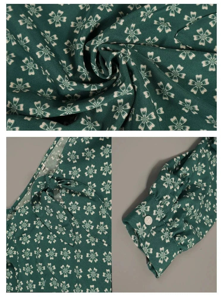 Women's Summer Fashion Square Collar Hollow Shirt Unbuttoned Long Sleeve Loose Casual Printed Top for Casual Wear