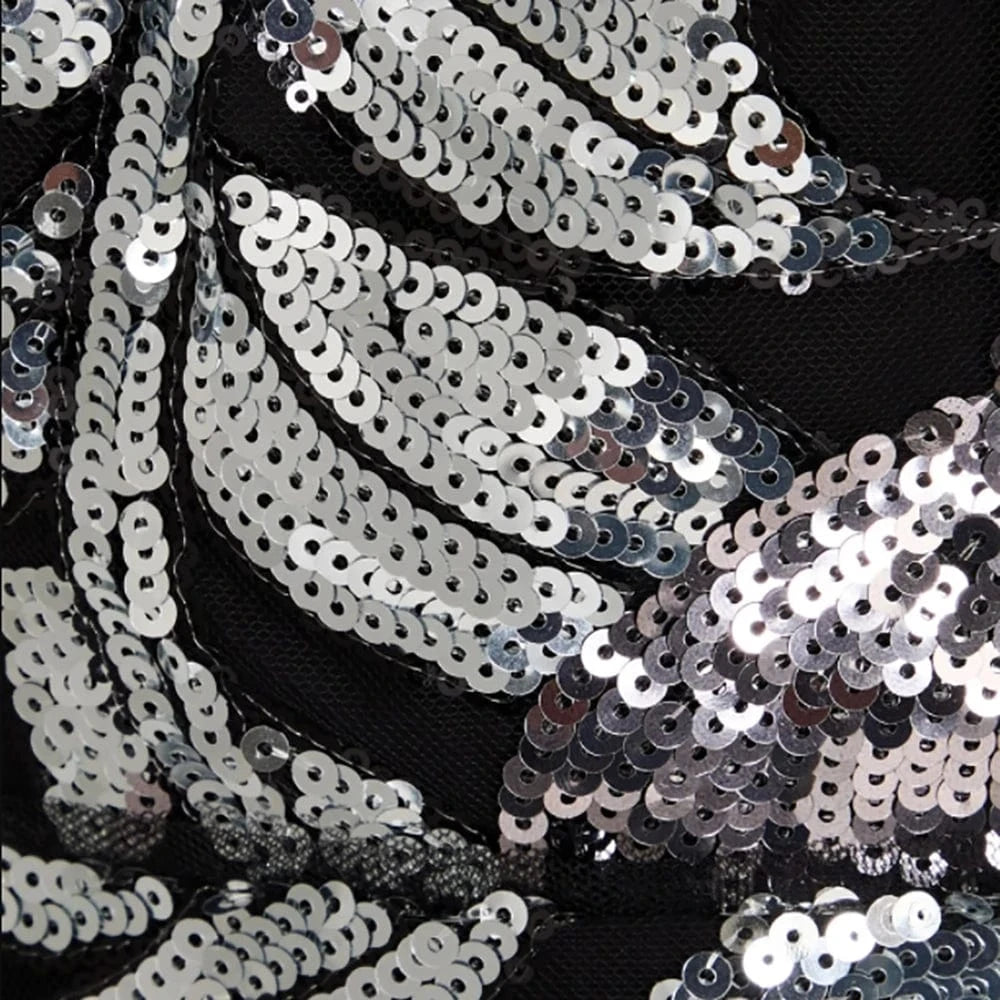 Women's Summer New Casual O-Neck Dress Sexy Skirt Hem Slit Hollow Backless Lace-up Fashion Sequins Loose Dress Evening Party