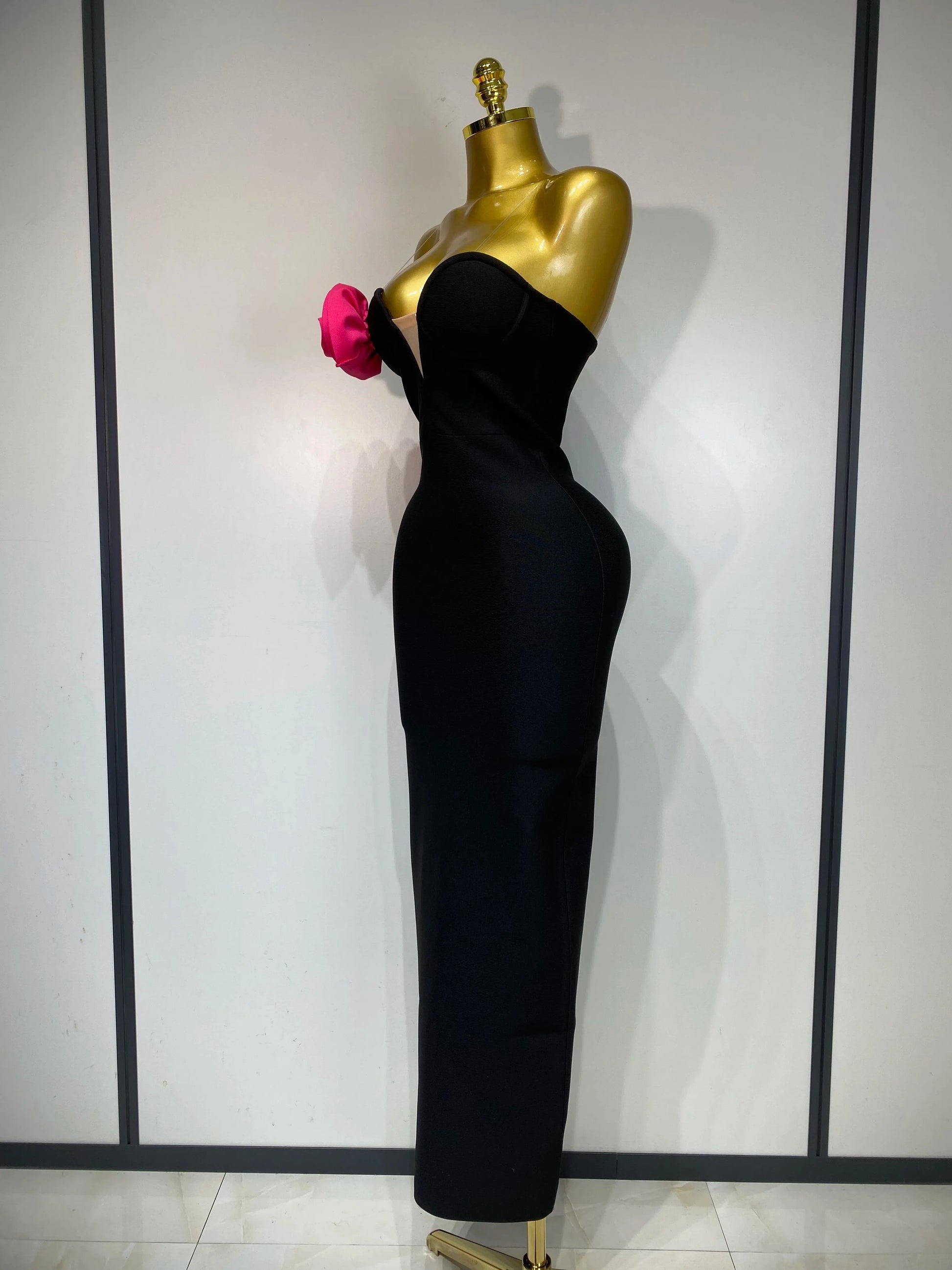 Women Sexy Strapless Backless Flower Patchwork Maxi Long Bandage Dress 2025 Elegant Evening Club Luxury Birthday Party Dresses