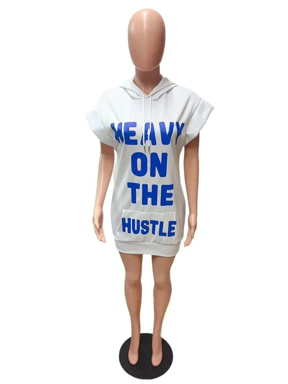 Women Streetwear Casual Letter Print Hooded Flare Short Sleeve Sweatshirt Style Dress 2024 New