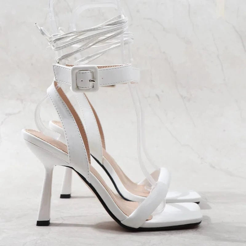 Women Summer Casual Peep Toe High Heels Sandals Ladies Strappy Sexy Stiletto Heels Sandals