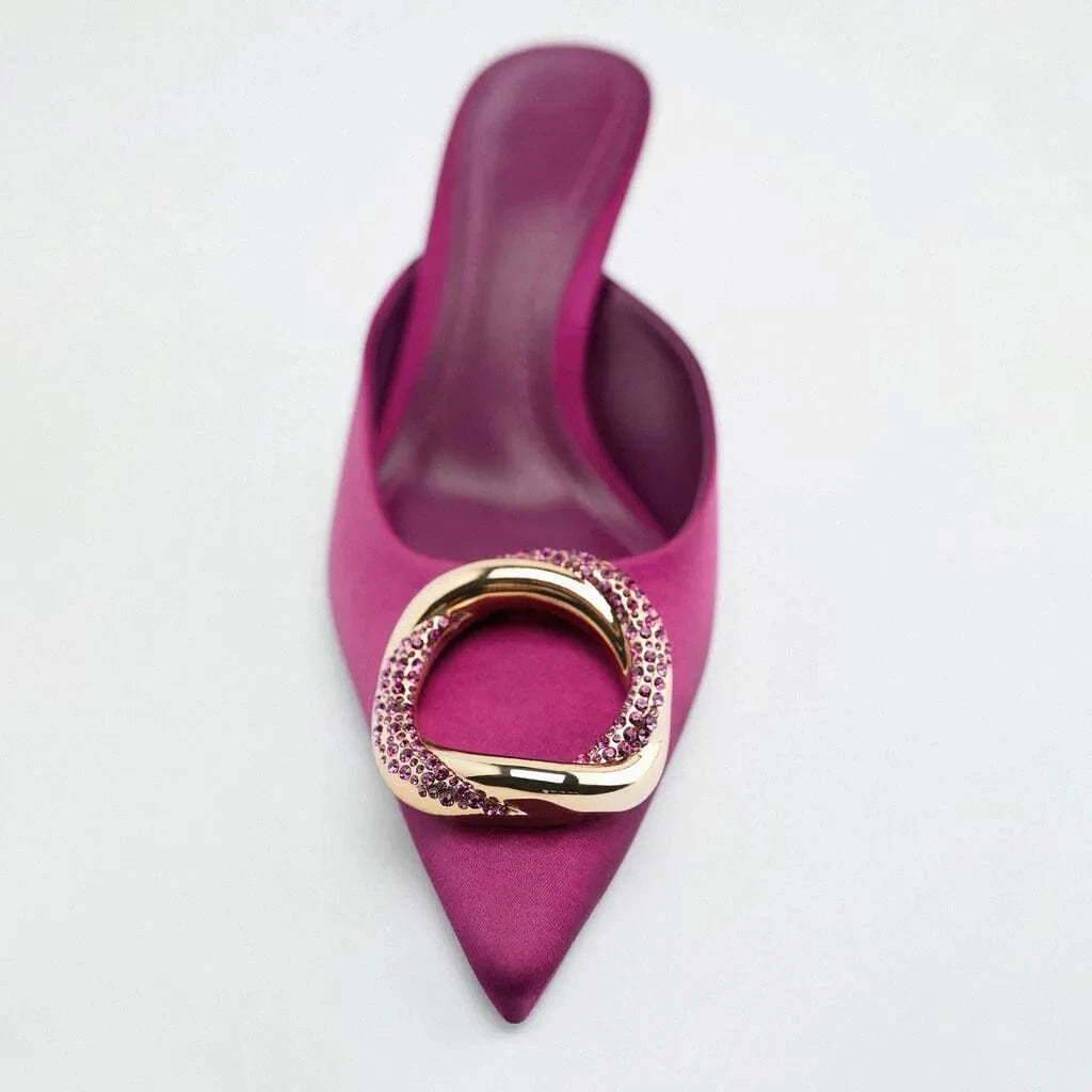 Women Summer New Fashion Casual Pointed Toe High Heels Sandals Wrap Toe Dress Sandals For Ladies