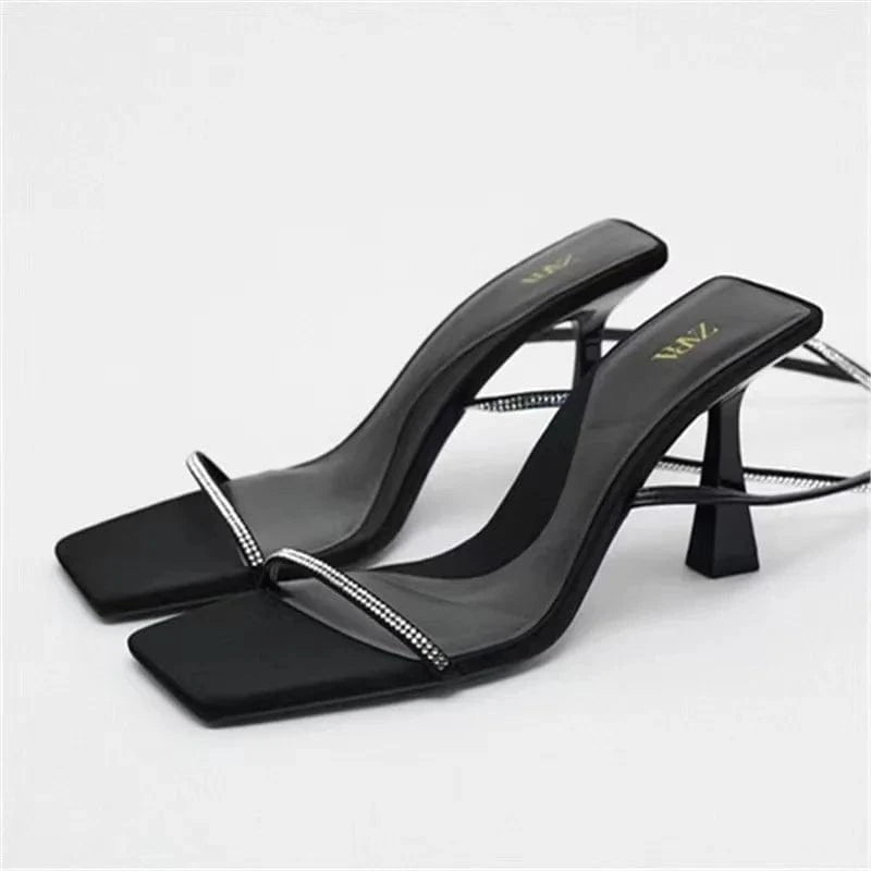 Women Summer Shoes 2023 High Heel Sandals Chaussures Femme Customized Sandals With Logo ZA Shoes For Dating Outdoor