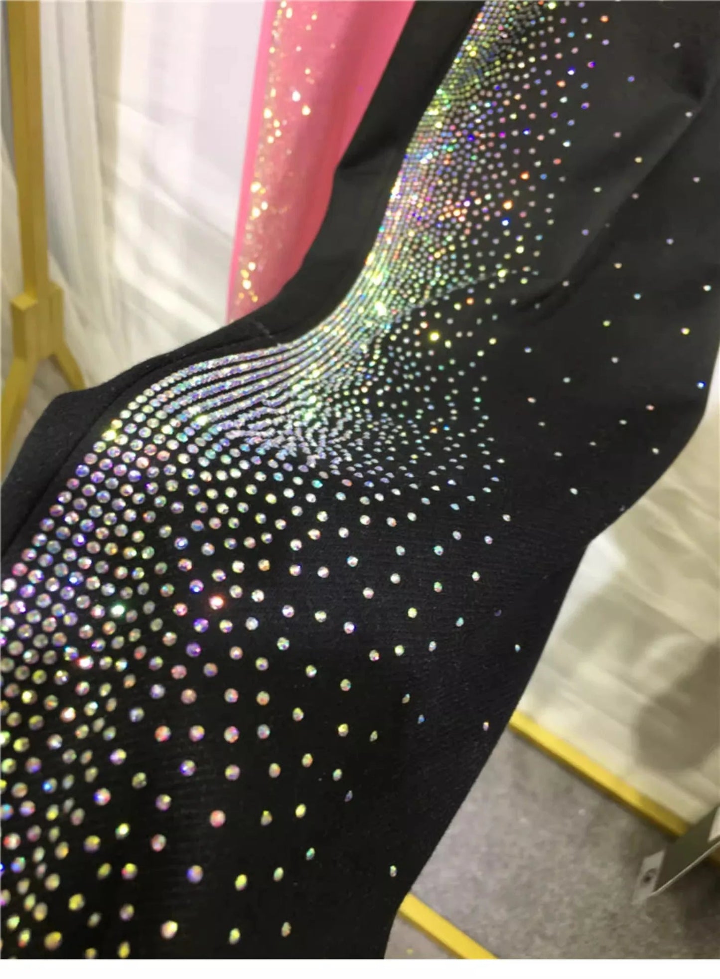 Women Sweatpants With Rhinestone Diamonds Casual Style - SN Wigs & More