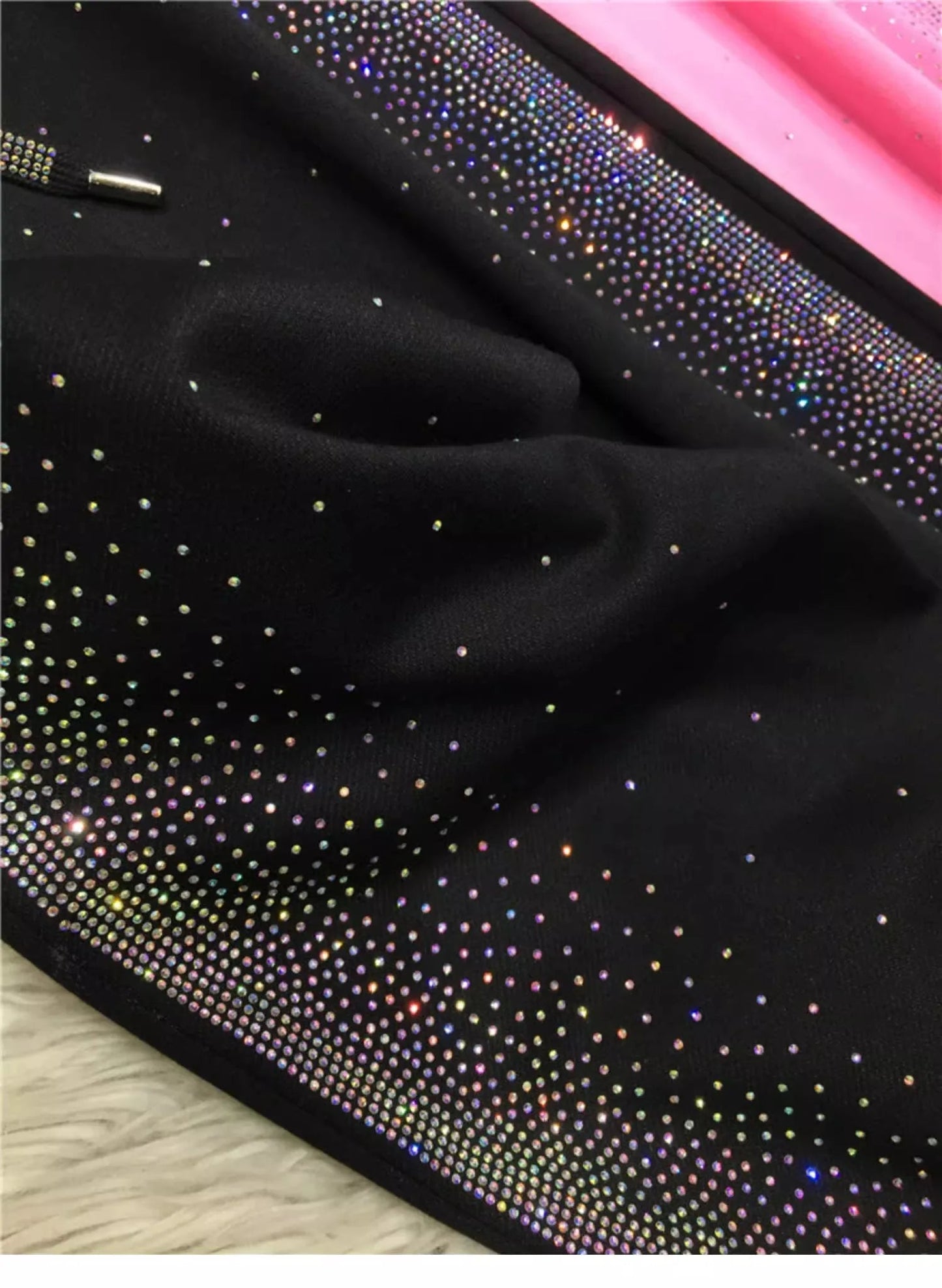 Women Sweatpants With Rhinestone Diamonds Casual Style - SN Wigs & More
