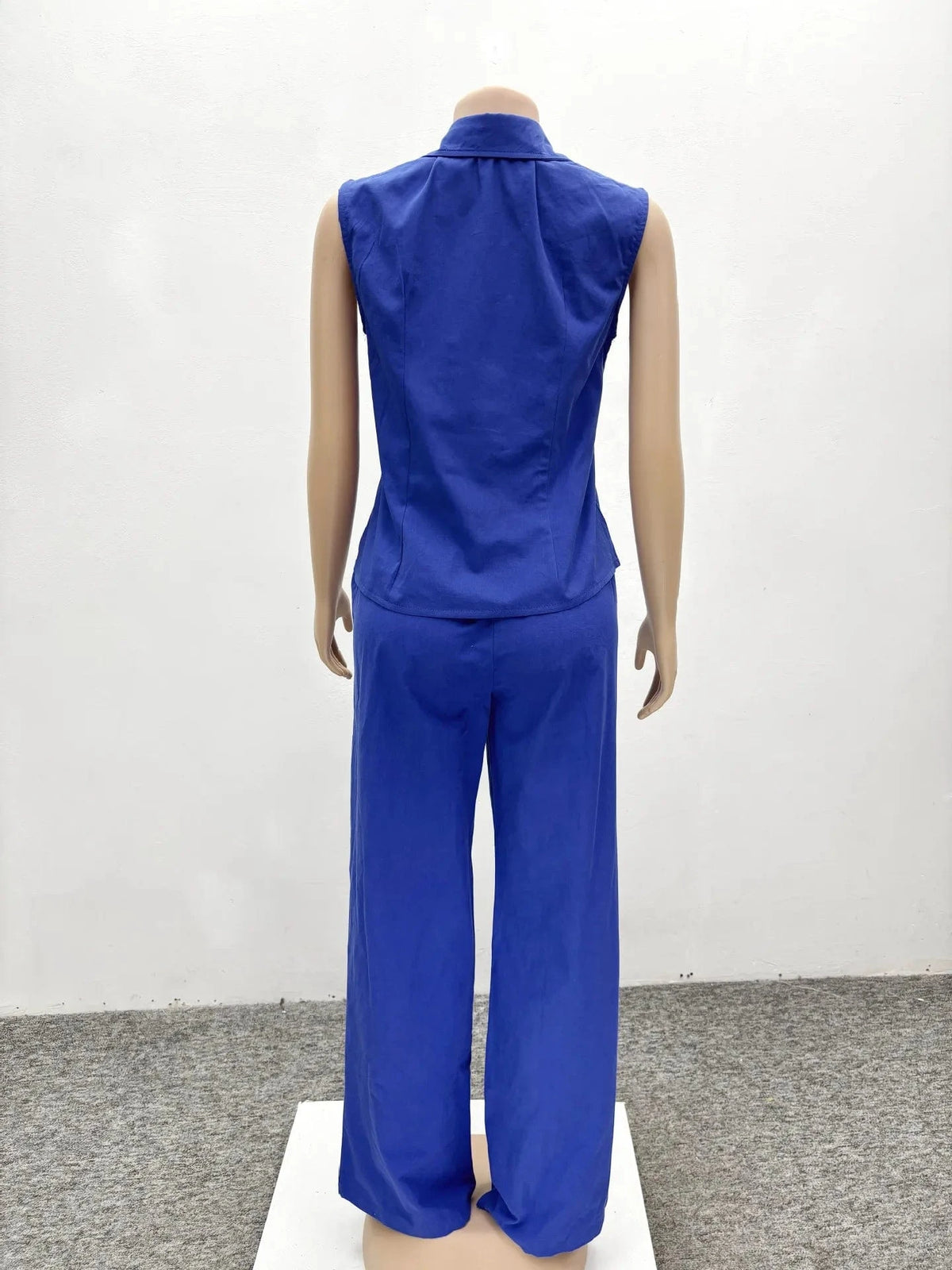 Women Two Piece Sets Pant Set Matching Sets Sleeveless Single Breasted Tops Vests Wide Leg Long Pants Casual Loose 2025 Y2k