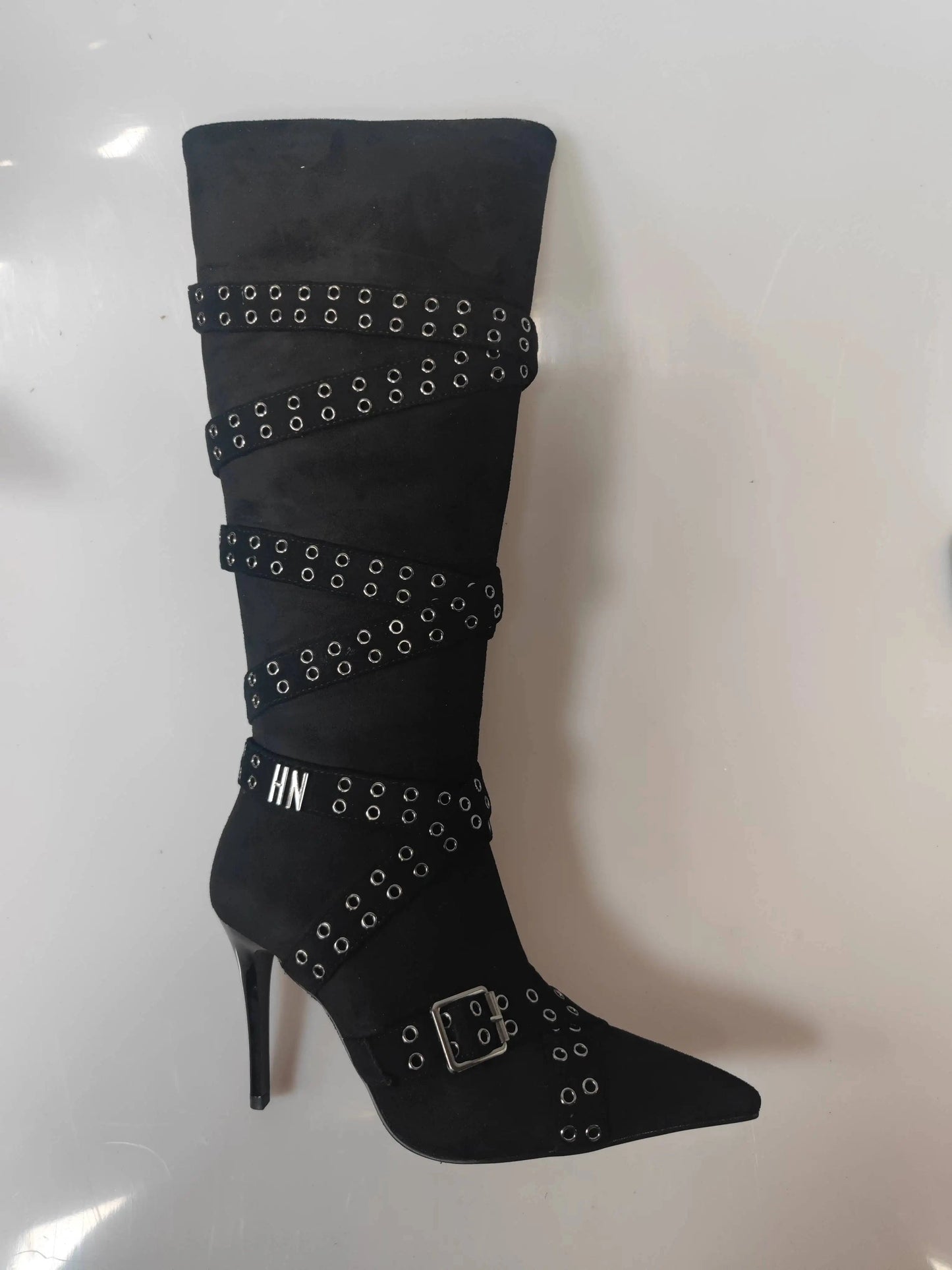 Women US4/EU34 / Black Suede Botas Mujer Women Winter and Fall Shoes Knee High Heel Ladies Boots for Women Shoes