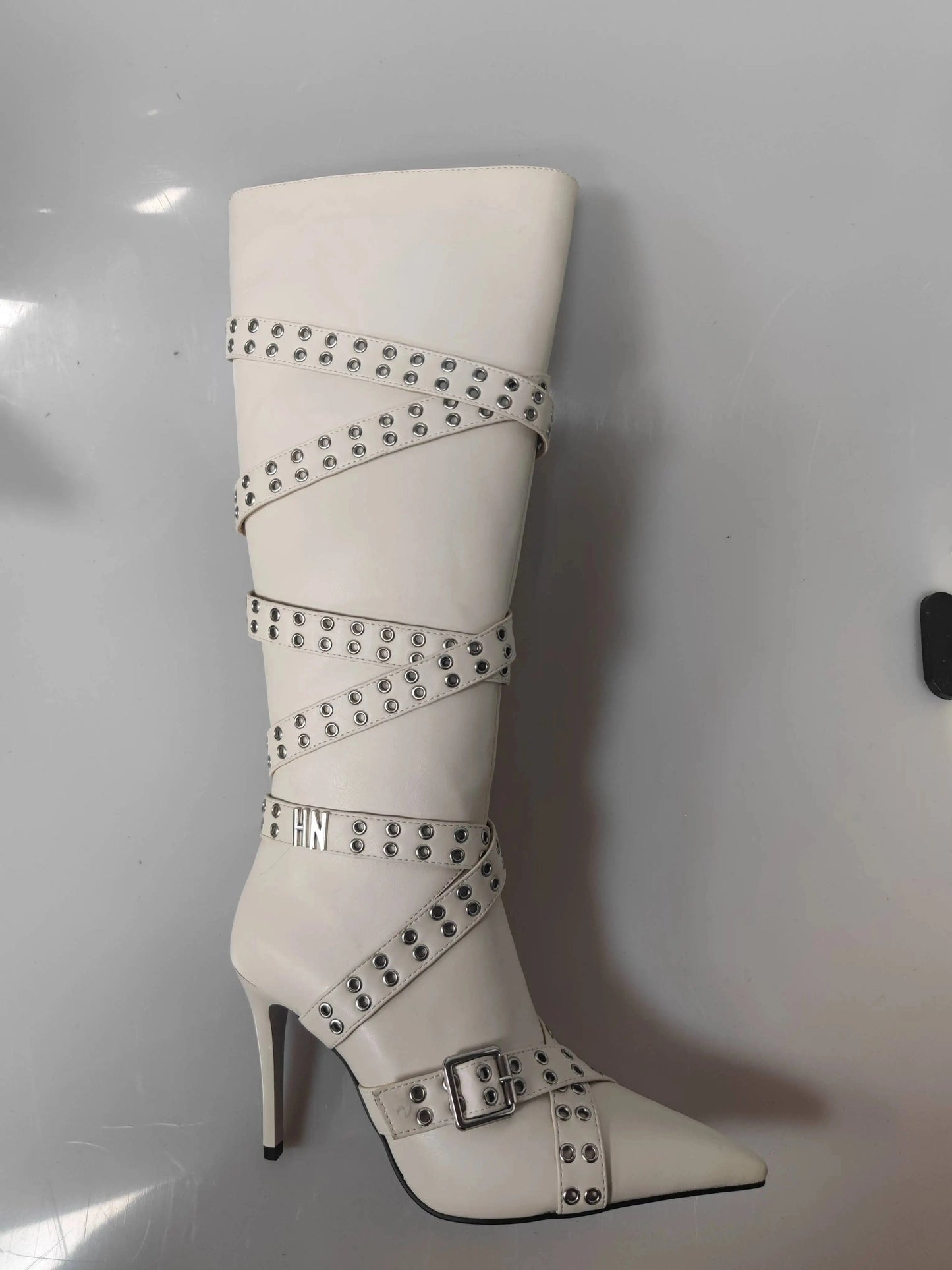 Women US4/EU34 / White Botas Mujer Women Winter and Fall Shoes Knee High Heel Ladies Boots for Women Shoes