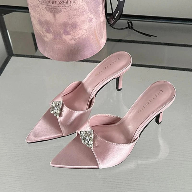 Women US7/EU38 / Pink 2024 Chaussure Talon Slipper Trendy Sexy Elegant Fashion  New  Heels for Women