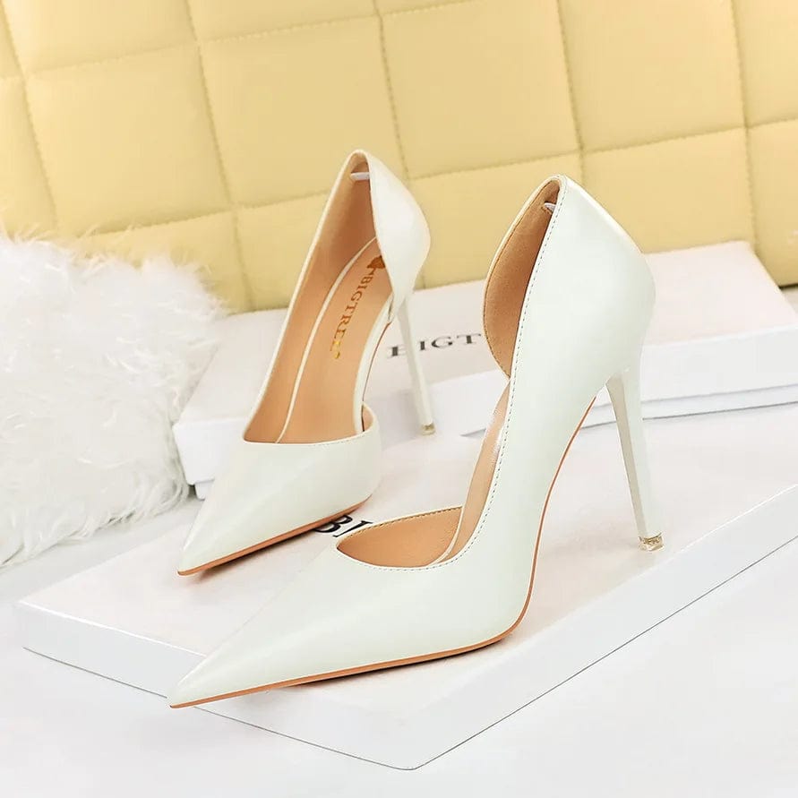 Women US8/EU40 / White Nude Color Tacon Dama Pumps Trendy Office Wear Comfortable Women Heels 2022