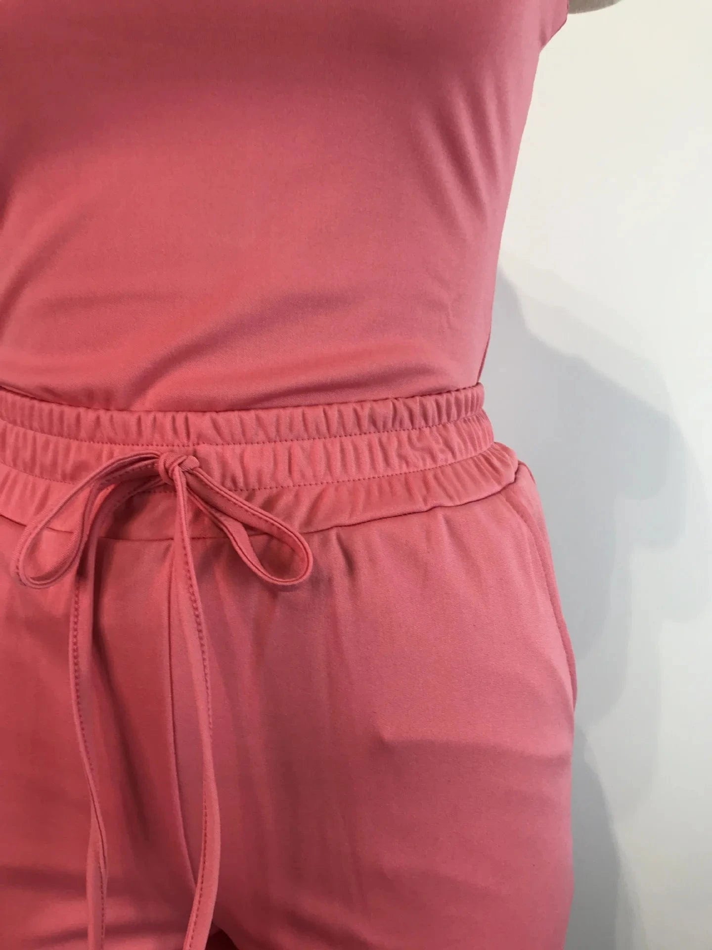 Womens 2 Piece Terry Jogger Set Tank Top Two Piece Sweat Pants Summer Cotton Jogger Sets Women Plain