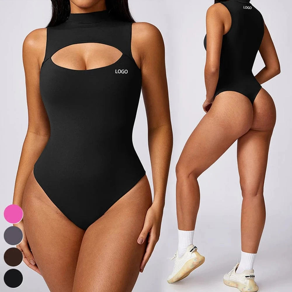 Womens Clothing Full Body ShapewearPlaysuits High Neck Sports Tank Tops Bodysuit One Piece Fitness Jumpsuits Women Yoga Jumpsuit