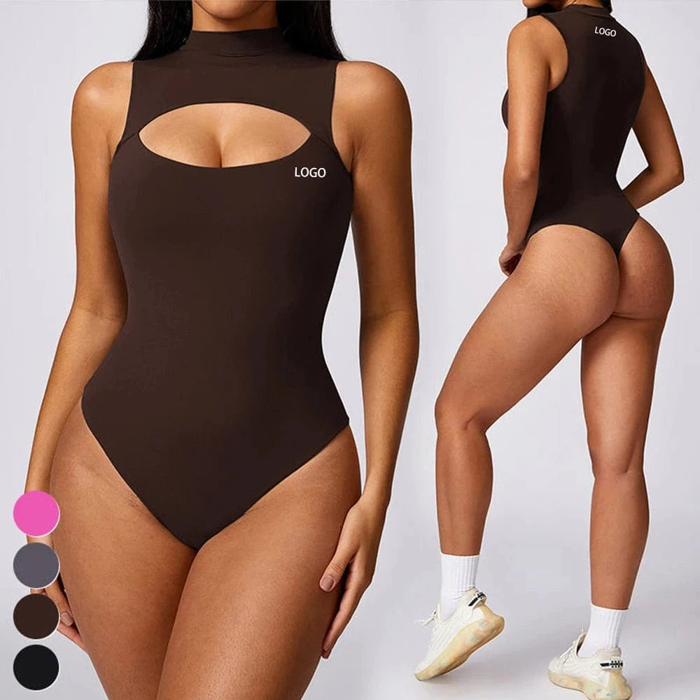 Womens Clothing Full Body ShapewearPlaysuits High Neck Sports Tank Tops Bodysuit One Piece Fitness Jumpsuits Women Yoga Jumpsuit