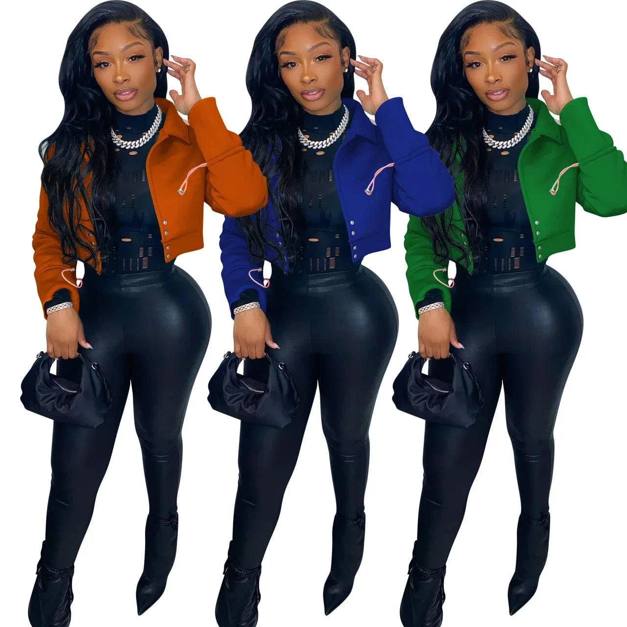 Womens Fall Clothing Winter Clothes 2022 Button Down High Quality Women Jackets Winter Coat  Solid Woman Cropped Jacket