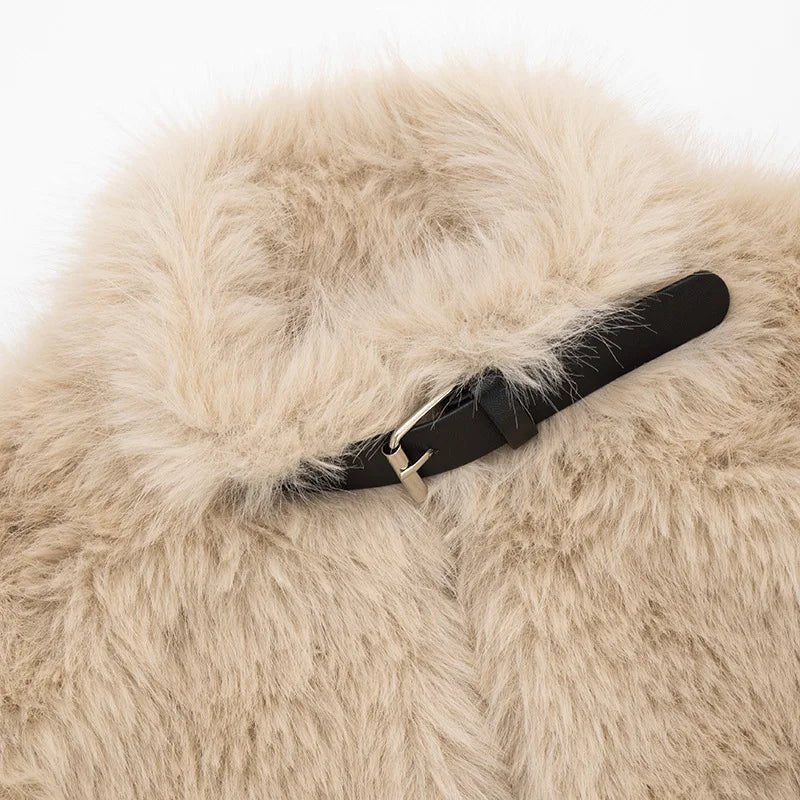 Women’s Faux Fur Cropped Jacket Fluffy Texture Streetwear Winter Outerwear Cozy Chic - SN Wigs & More
